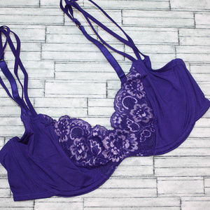 34B IntiMINT NEW Purple Unlined Lace Bra